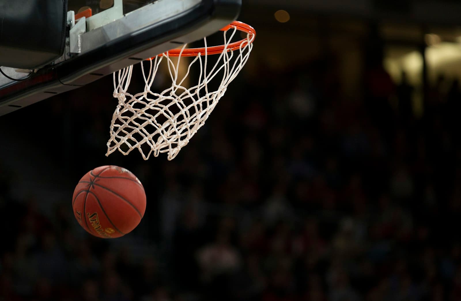 Basketball swishing through the net